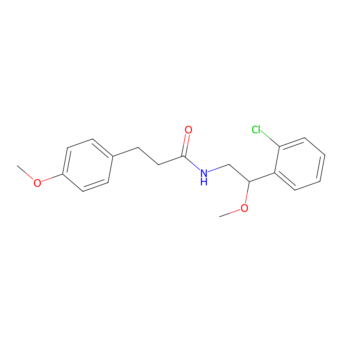 N-[2-(2-chlorophenyl)-2-methoxyethyl]-3-(4-methoxyphenyl)propanamide molecular structure, CAS 1798463-15-6