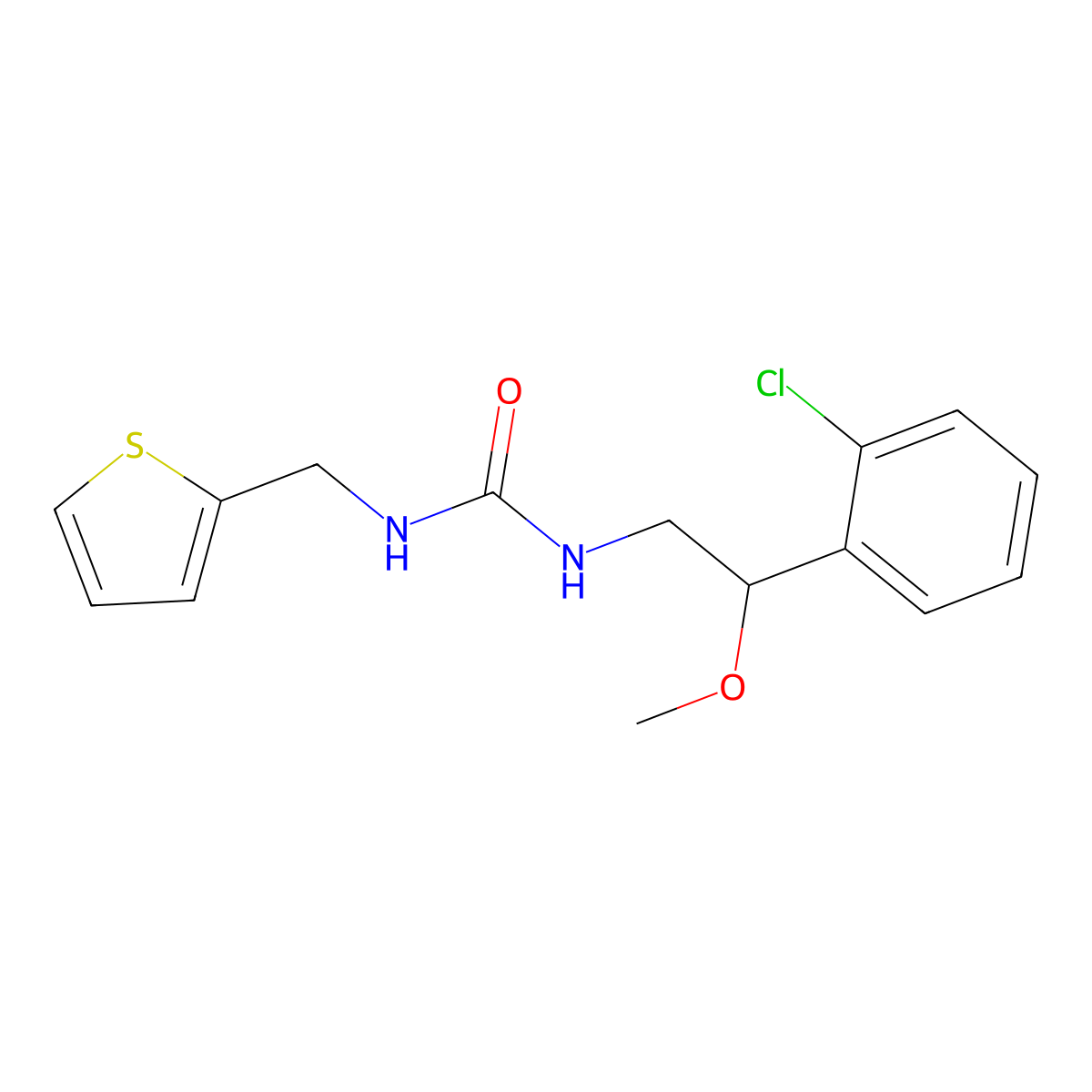 1-(2-(2-Chlorophenyl)-2-methoxyethyl)-3-(thiophen-2-ylmethyl)urea molecular structure, CAS 1798463-48-5