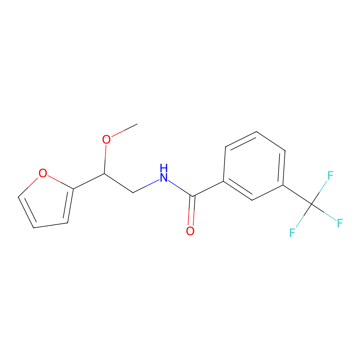 N-[2-(furan-2-yl)-2-methoxyethyl]-3-(trifluoromethyl)benzamide molecular structure, CAS 1798463-63-4