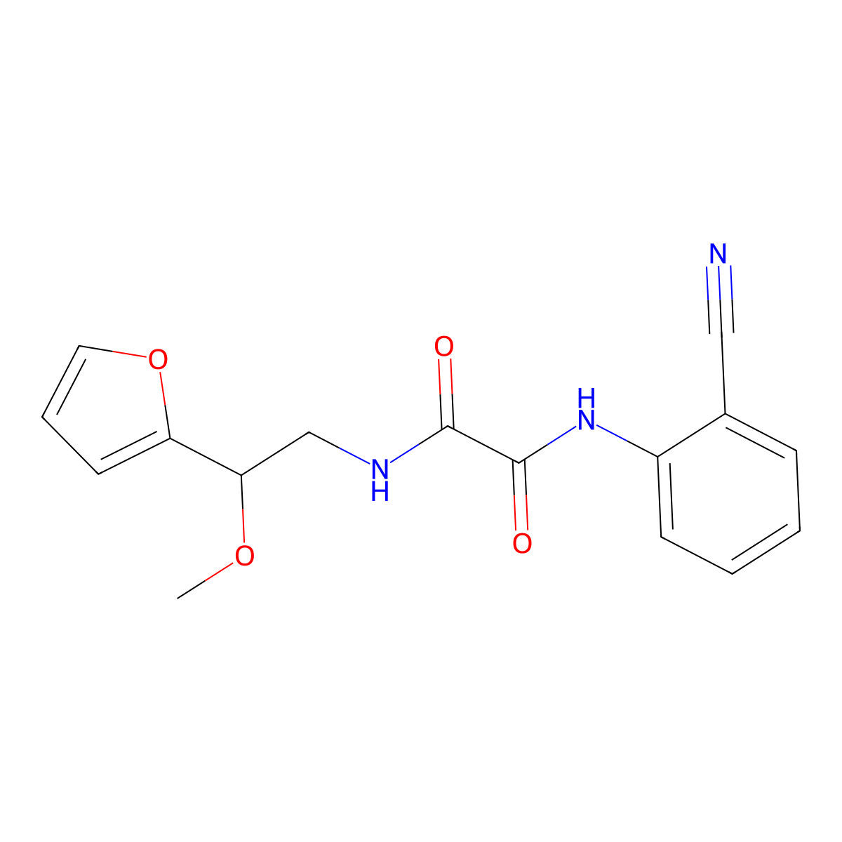 N1-(2-cyanophenyl)-N2-(2-(furan-2-yl)-2-methoxyethyl)oxalamide molecular structure, CAS 1798463-83-8