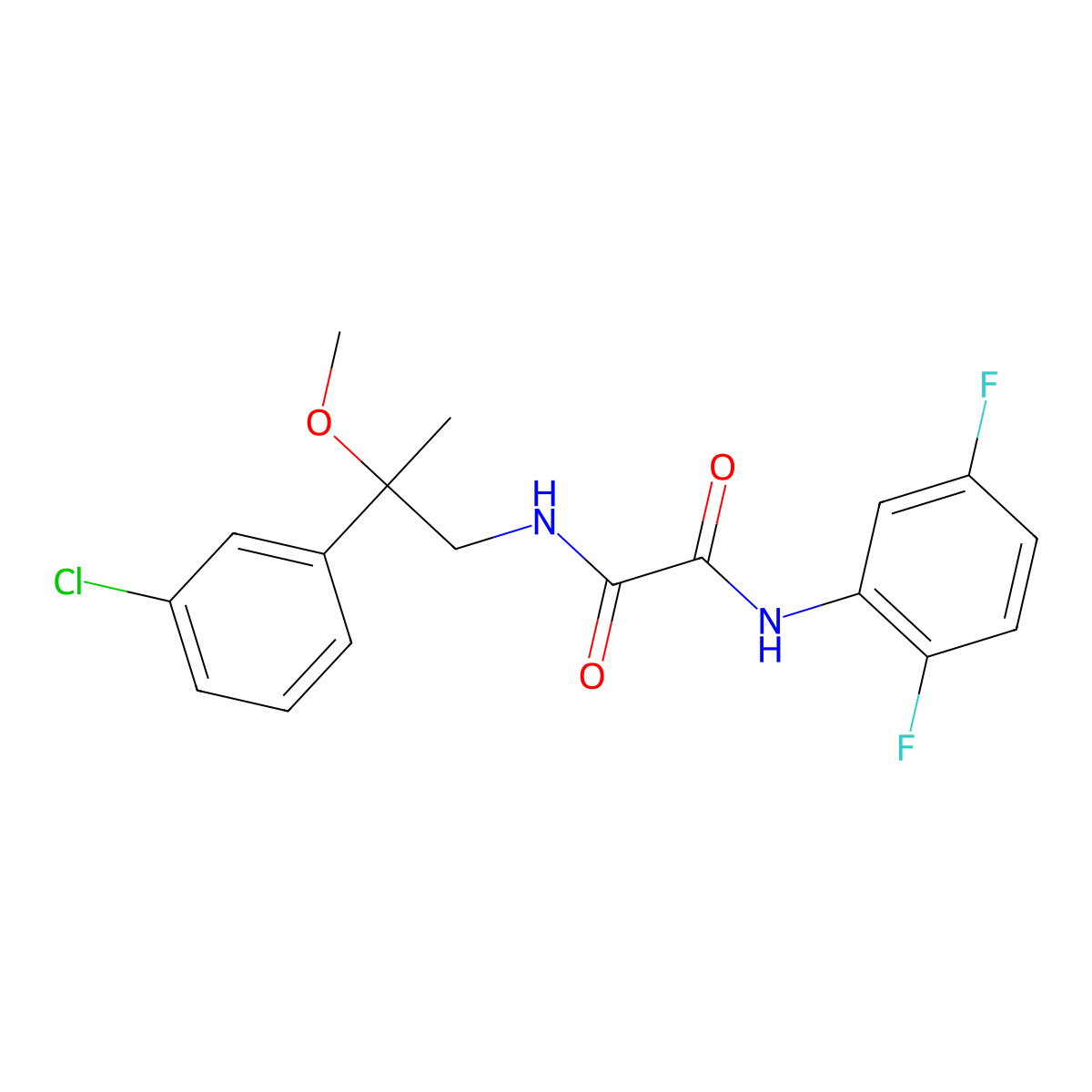 N1-(2-(3-chlorophenyl)-2-methoxypropyl)-N2-(2,5-difluorophenyl)oxalamide molecular structure, CAS 1798464-28-4