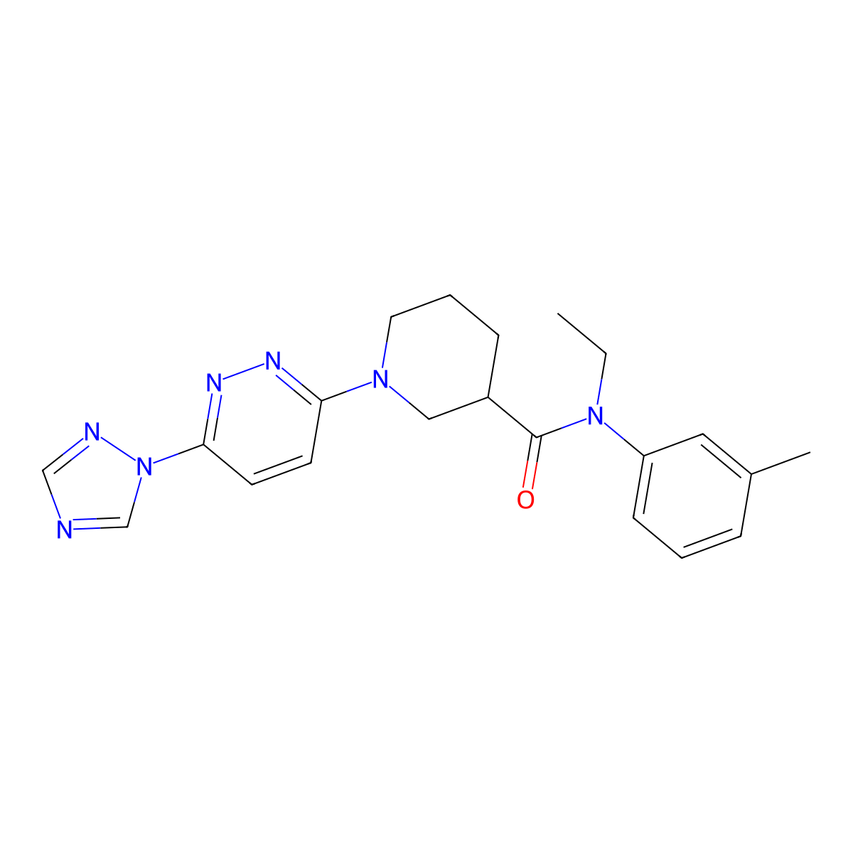 1-(6-(1H-1,2,4-triazol-1-yl)pyridazin-3-yl)-N-ethyl-N-(m-tolyl)piperidine-3-carboxamide molecular structure, CAS 1798464-41-1