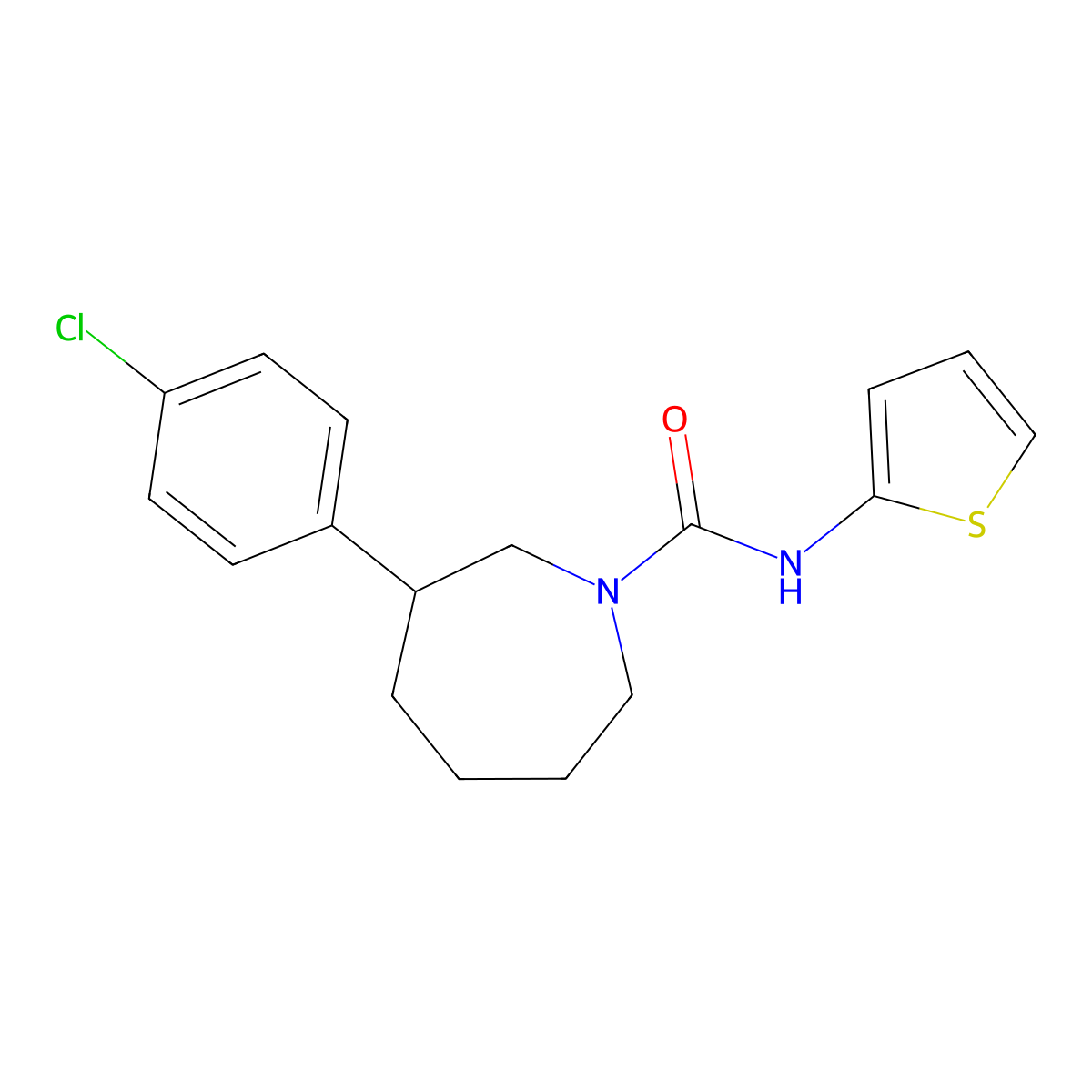 3-(4-chlorophenyl)-N-(thiophen-2-yl)azepane-1-carboxamide molecular structure, CAS 1798464-60-4