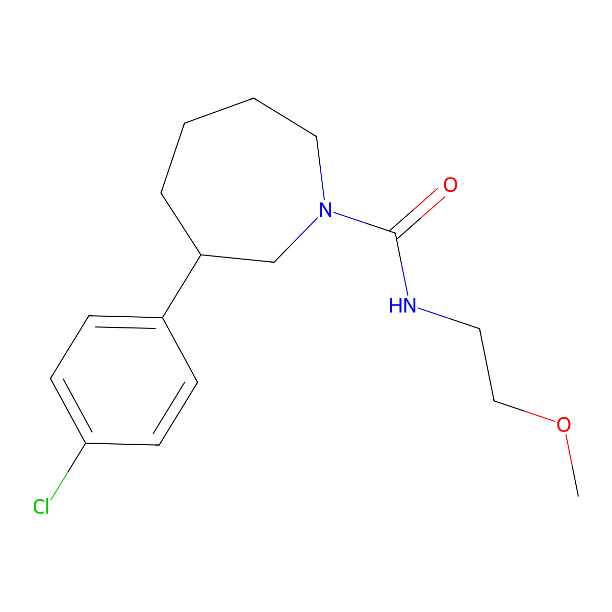 3-(4-chlorophenyl)-N-(2-methoxyethyl)azepane-1-carboxamide molecular structure, CAS 1798464-67-1