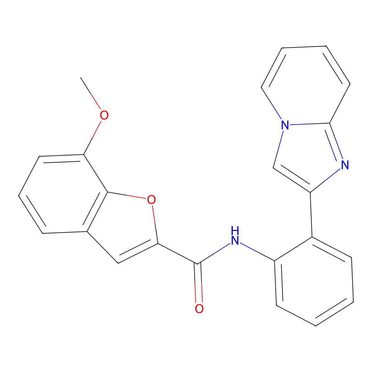 N-(2-(imidazo[1,2-a]pyridin-2-yl)phenyl)-7-methoxybenzofuran-2-carboxamide molecular structure, CAS 1798465-48-1