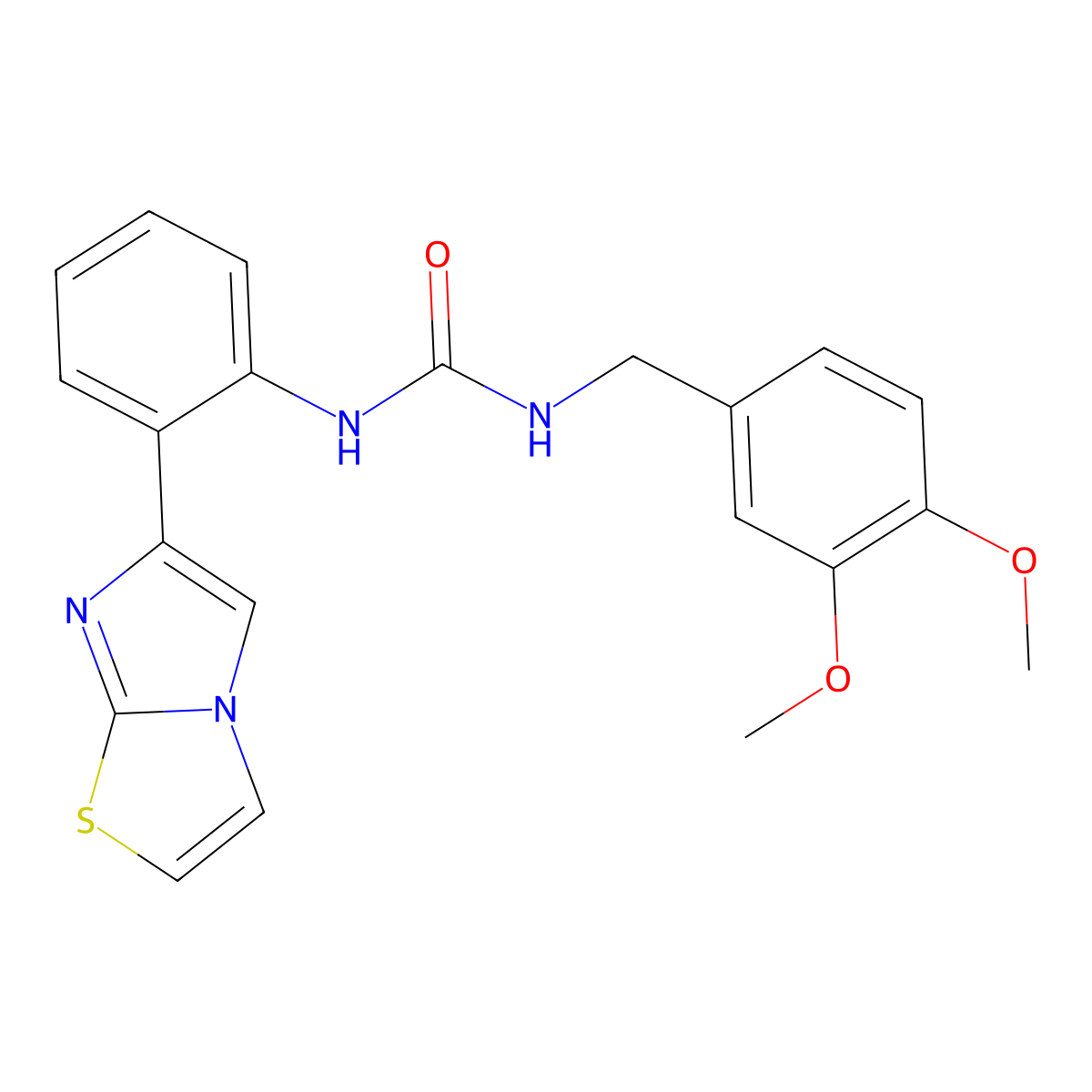 1-(3,4-Dimethoxybenzyl)-3-(2-(imidazo[2,1-b]thiazol-6-yl)phenyl)urea molecular structure, CAS 1798465-67-4