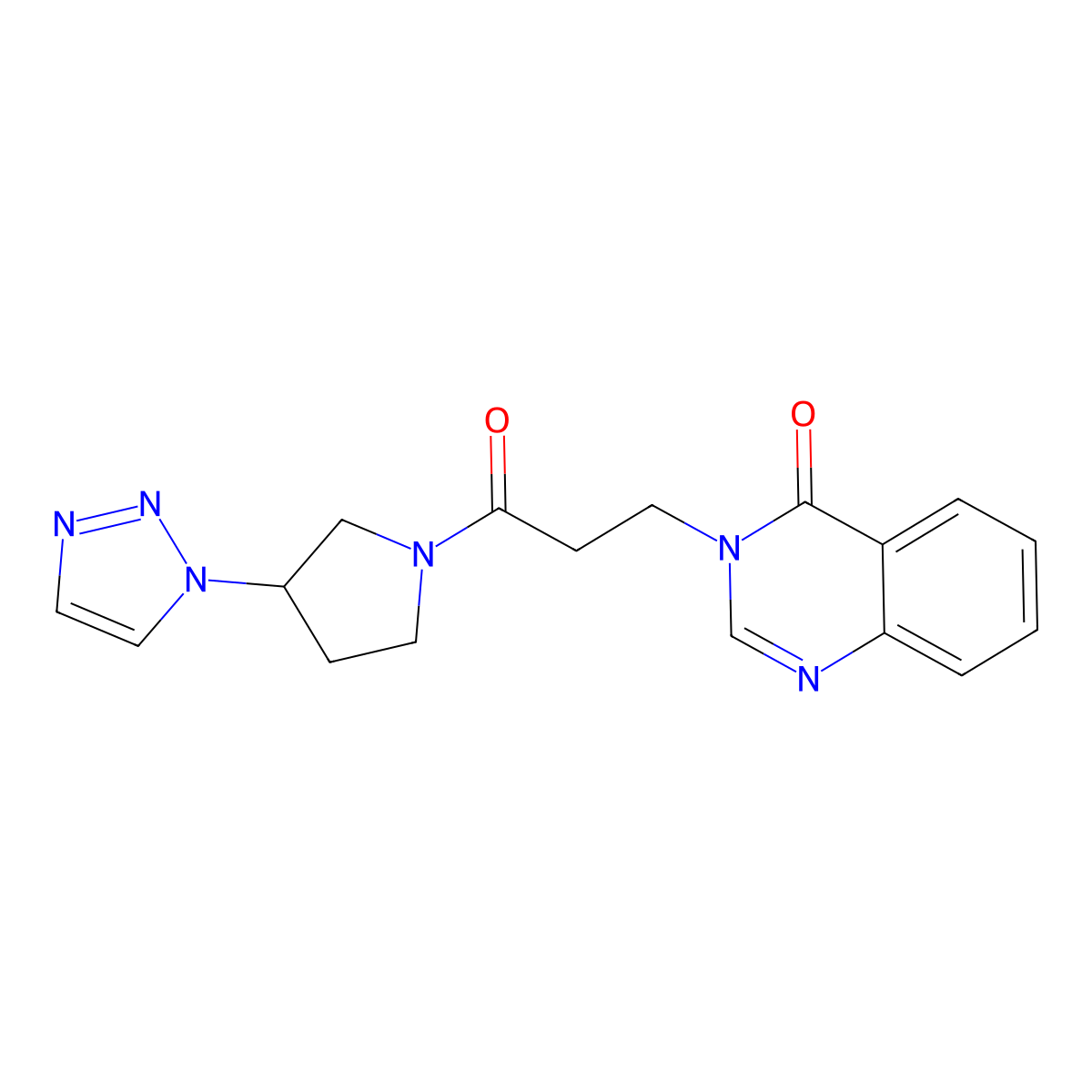 3-(3-(3-(1H-1,2,3-triazol-1-yl)pyrrolidin-1-yl)-3-oxopropyl)quinazolin-4(3H)-one molecular structure, CAS 1798466-22-4