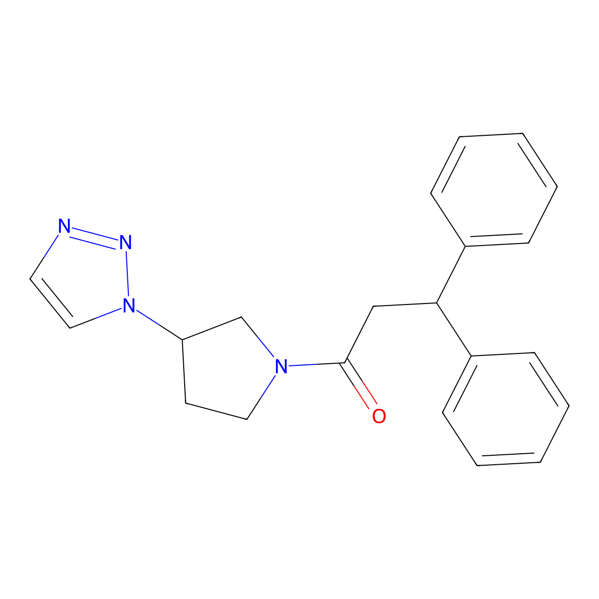 1-(3-(1H-1,2,3-triazol-1-yl)pyrrolidin-1-yl)-3,3-diphenylpropan-1-one molecular structure, CAS 1798466-31-5