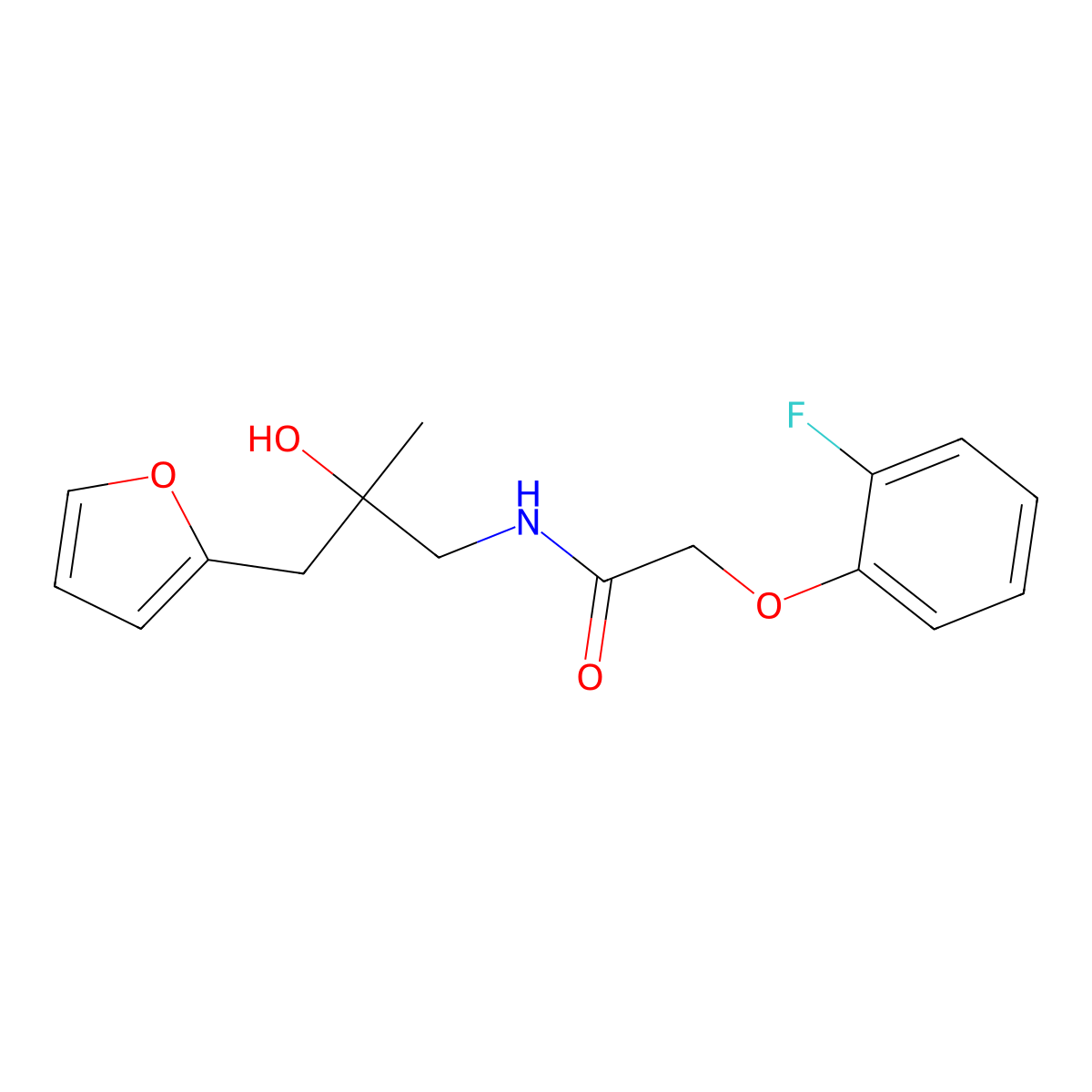 2-(2-fluorophenoxy)-N-(3-(furan-2-yl)-2-hydroxy-2-methylpropyl)acetamide molecular structure, CAS 1798483-48-3