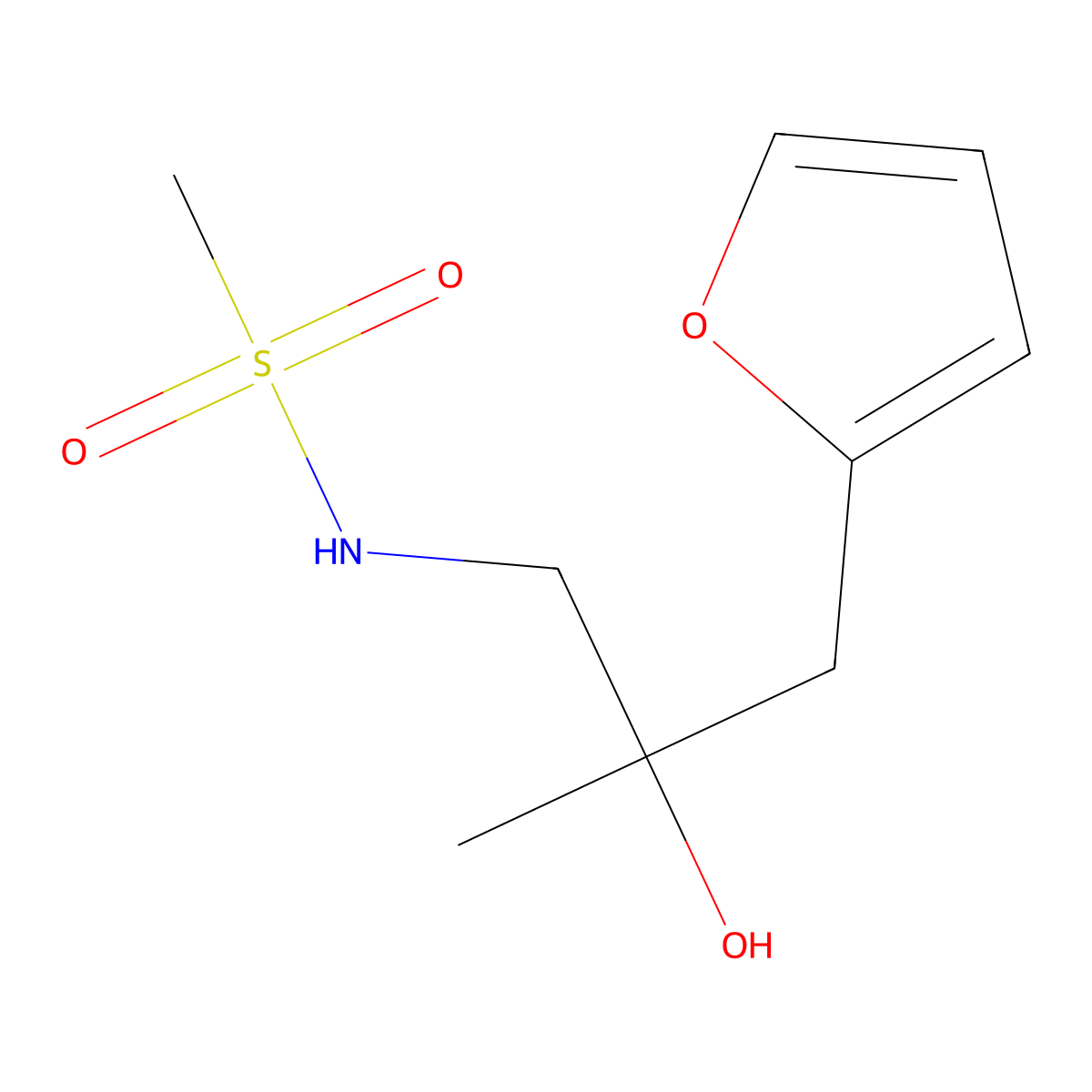 N-[3-(furan-2-yl)-2-hydroxy-2-methylpropyl]methanesulfonamide molecular structure, CAS 1798483-60-9