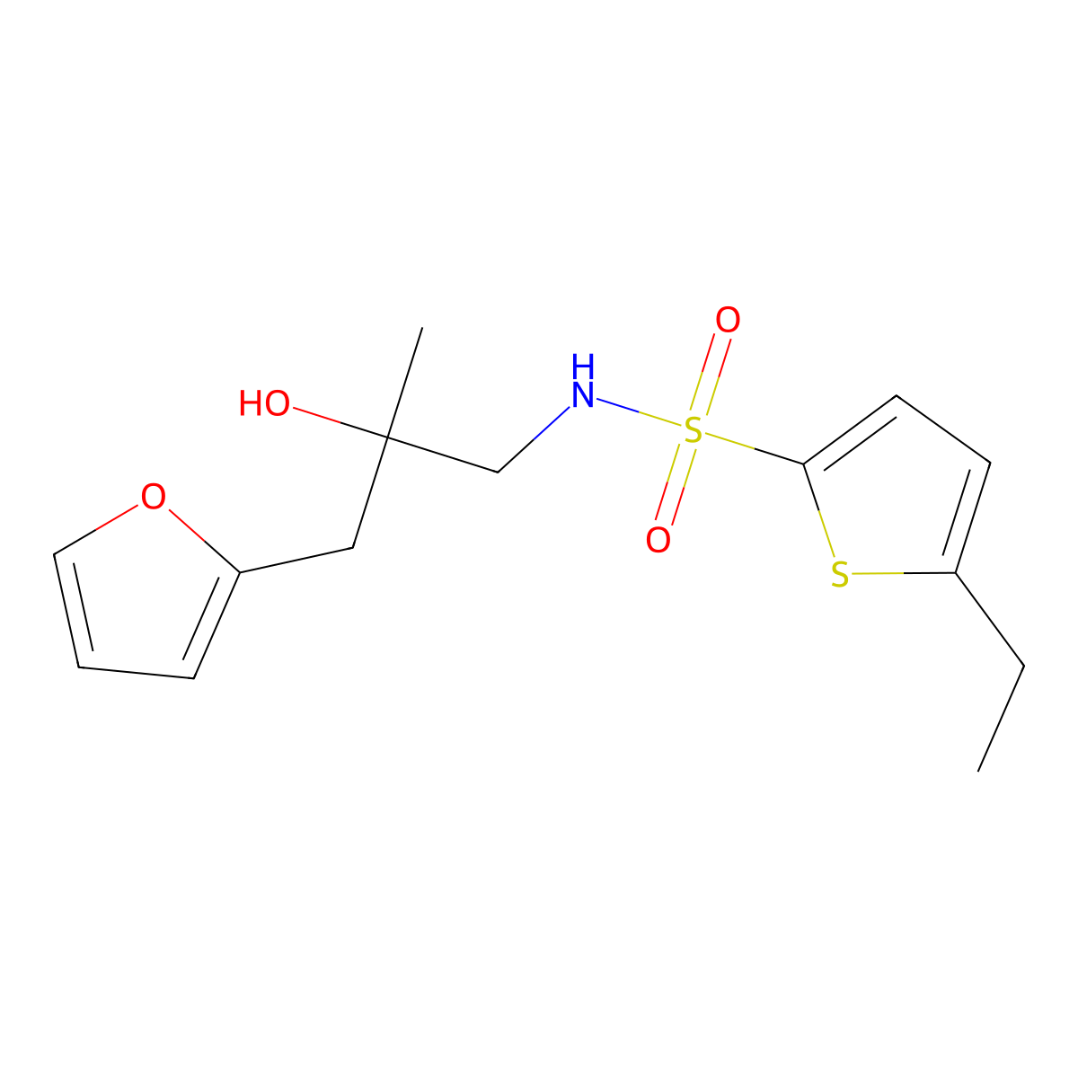 5-ethyl-N-[3-(furan-2-yl)-2-hydroxy-2-methylpropyl]thiophene-2-sulfonamide molecular structure, CAS 1798483-71-2