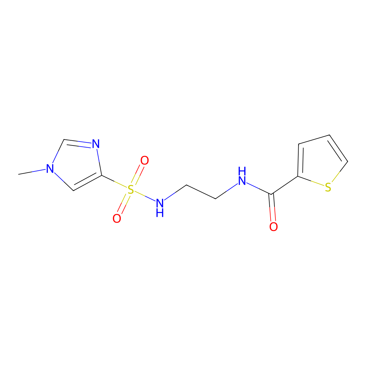N-[2-(1-methyl-1H-imidazole-4-sulfonamido)ethyl]thiophene-2-carboxamide molecular structure, CAS 1798484-15-7