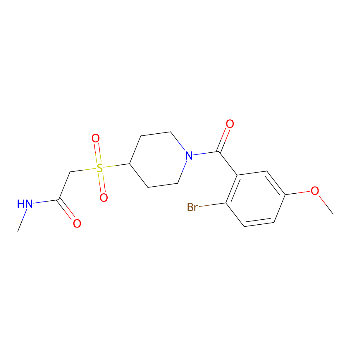 2-{[1-(2-bromo-5-methoxybenzoyl)piperidin-4-yl]sulfonyl}-N-methylacetamide molecular structure, CAS 1798484-35-1