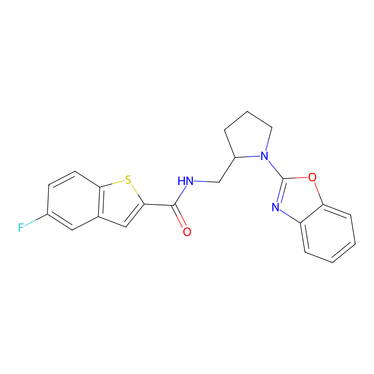N-((1-(benzo[d]oxazol-2-yl)pyrrolidin-2-yl)methyl)-5-fluorobenzo[b]thiophene-2-carboxamide molecular structure, CAS 1798484-51-1