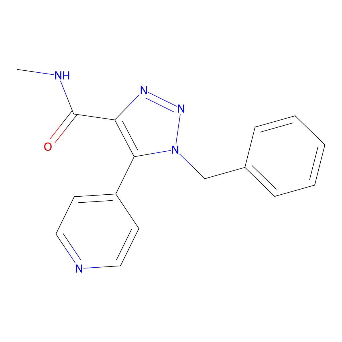 1-benzyl-N-methyl-5-(pyridin-4-yl)-1H-1,2,3-triazole-4-carboxamide molecular structure, CAS 1798485-04-7
