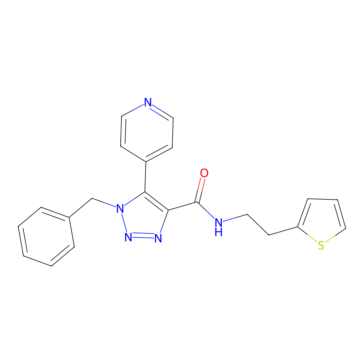 1-benzyl-5-pyridin-4-yl-N-[2-(2-thienyl)ethyl]-1H-1,2,3-triazole-4-carboxamide molecular structure, CAS 1798485-07-0