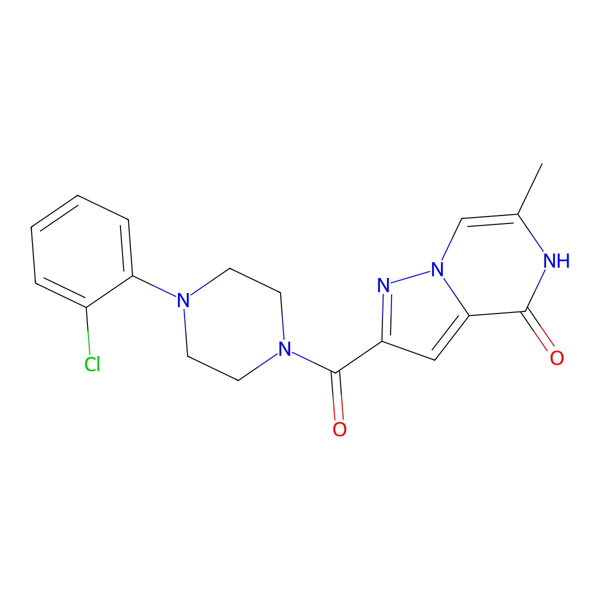2-{[4-(2-chlorophenyl)piperazin-1-yl]carbonyl}-6-methylpyrazolo[1,5-a]pyrazin-4(5H)-one molecular structure, CAS 1798485-15-0