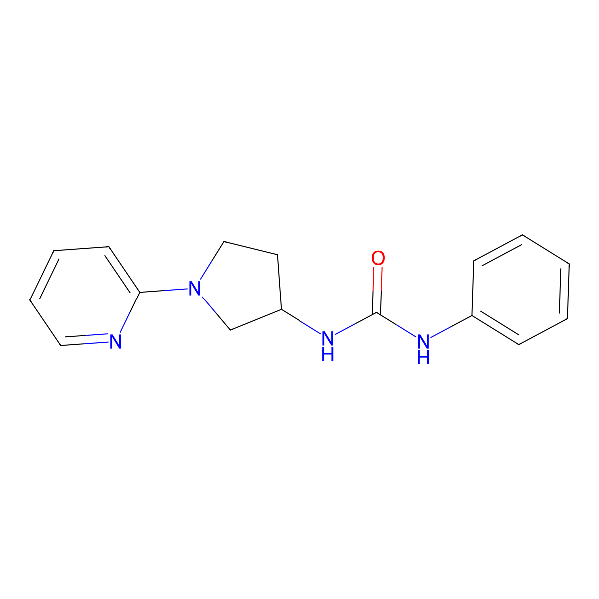1-Phenyl-3-(1-(pyridin-2-yl)pyrrolidin-3-yl)urea molecular structure, CAS 1798485-35-4