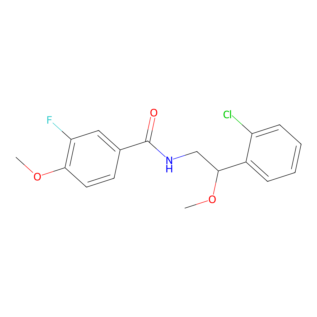 N-[2-(2-chlorophenyl)-2-methoxyethyl]-3-fluoro-4-methoxybenzamide molecular structure, CAS 1798485-67-2