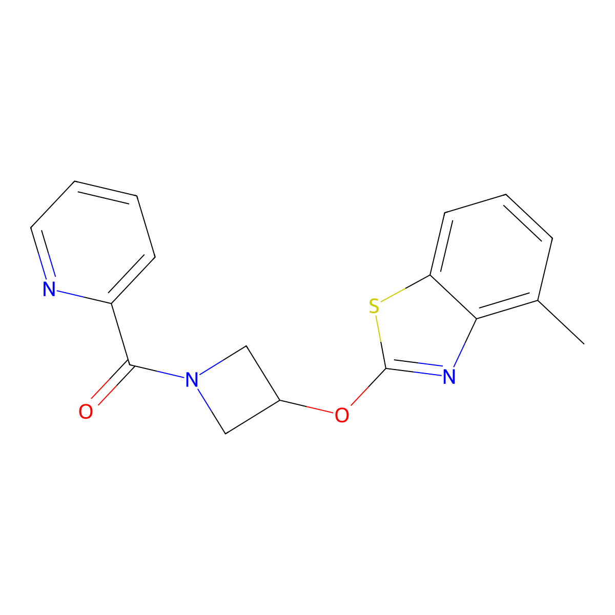 (3-((4-Methylbenzo[d]thiazol-2-yl)oxy)azetidin-1-yl)(pyridin-2-yl)methanone molecular structure, CAS 1798485-72-9