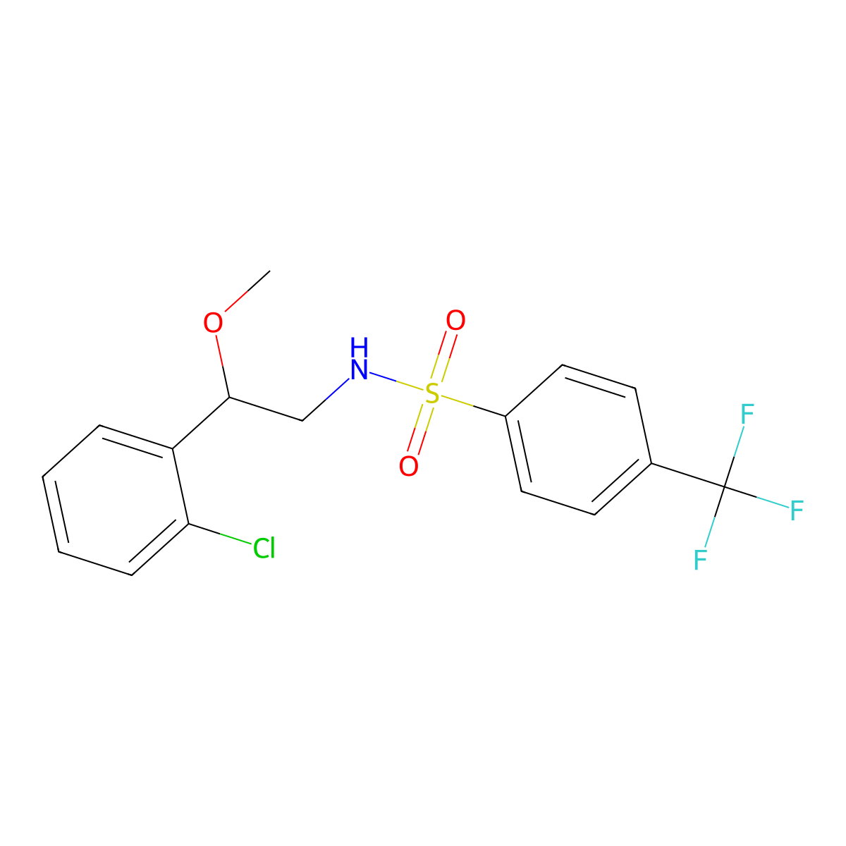 N-(2-(2-chlorophenyl)-2-methoxyethyl)-4-(trifluoromethyl)benzenesulfonamide molecular structure, CAS 1798485-77-4