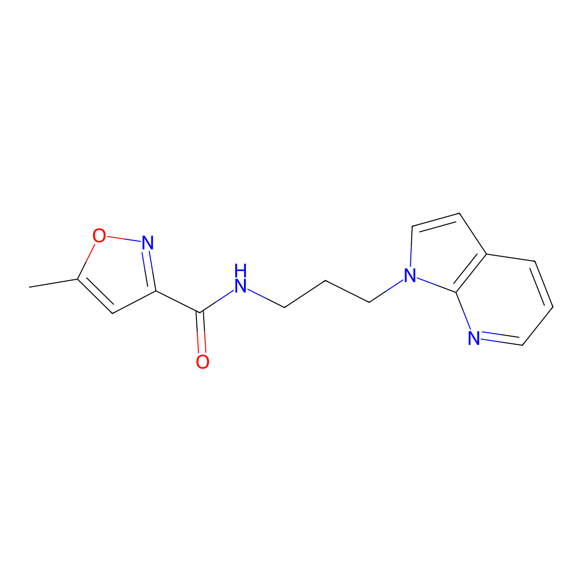 N-(3-(1H-pyrrolo[2,3-b]pyridin-1-yl)propyl)-5-methylisoxazole-3-carboxamide molecular structure, CAS 1798485-80-9