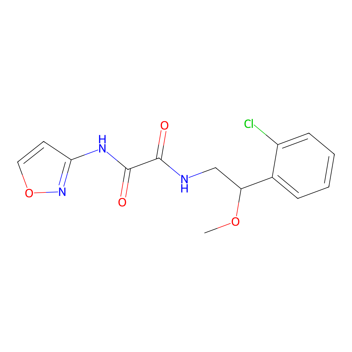N1-(2-(2-chlorophenyl)-2-methoxyethyl)-N2-(isoxazol-3-yl)oxalamide molecular structure, CAS 1798485-91-2