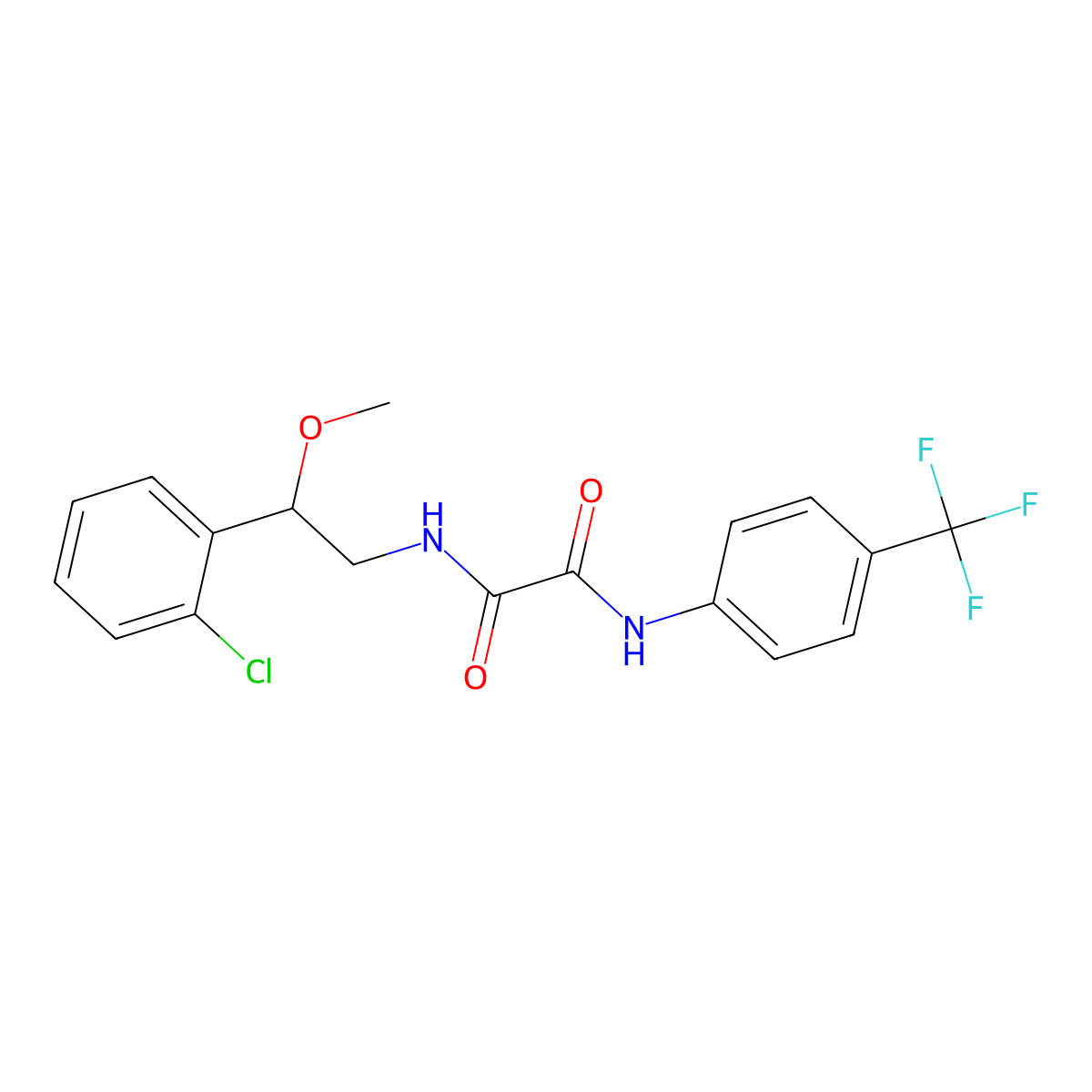 N1-(2-(2-chlorophenyl)-2-methoxyethyl)-N2-(4-(trifluoromethyl)phenyl)oxalamide molecular structure, CAS 1798486-00-6