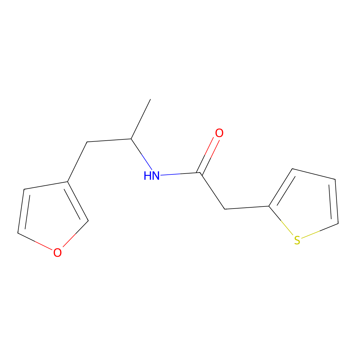 N-[1-(furan-3-yl)propan-2-yl]-2-(thiophen-2-yl)acetamide molecular structure, CAS 1798486-07-3