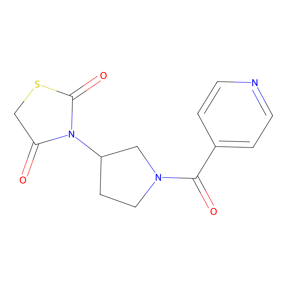 3-(1-Isonicotinoylpyrrolidin-3-yl)thiazolidine-2,4-dione molecular structure, CAS 1798486-13-1