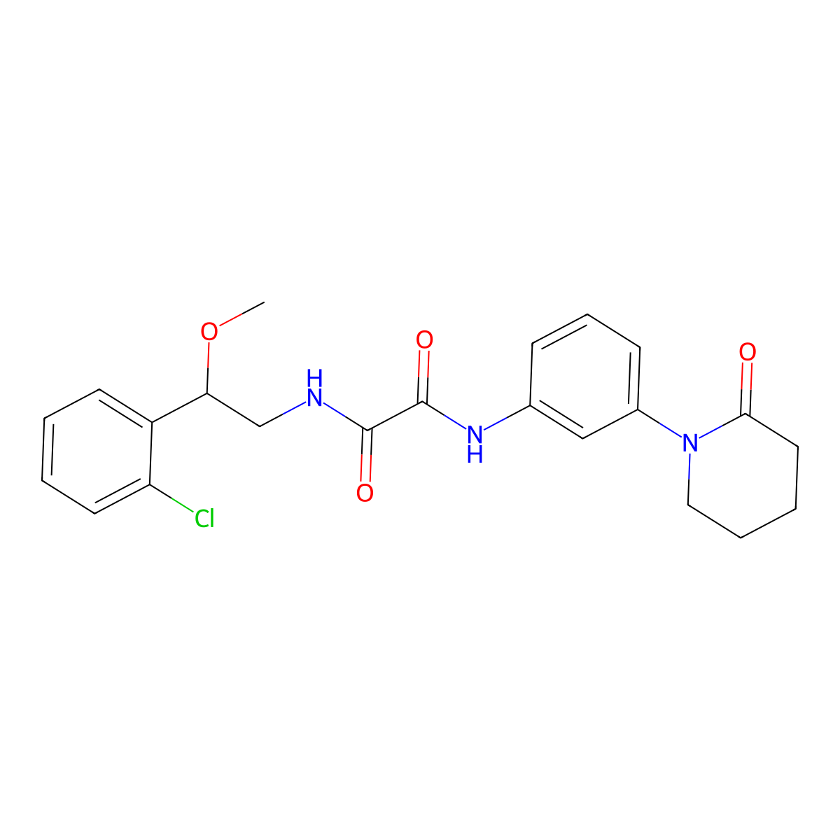 N1-(2-(2-chlorophenyl)-2-methoxyethyl)-N2-(3-(2-oxopiperidin-1-yl)phenyl)oxalamide molecular structure, CAS 1798486-18-6
