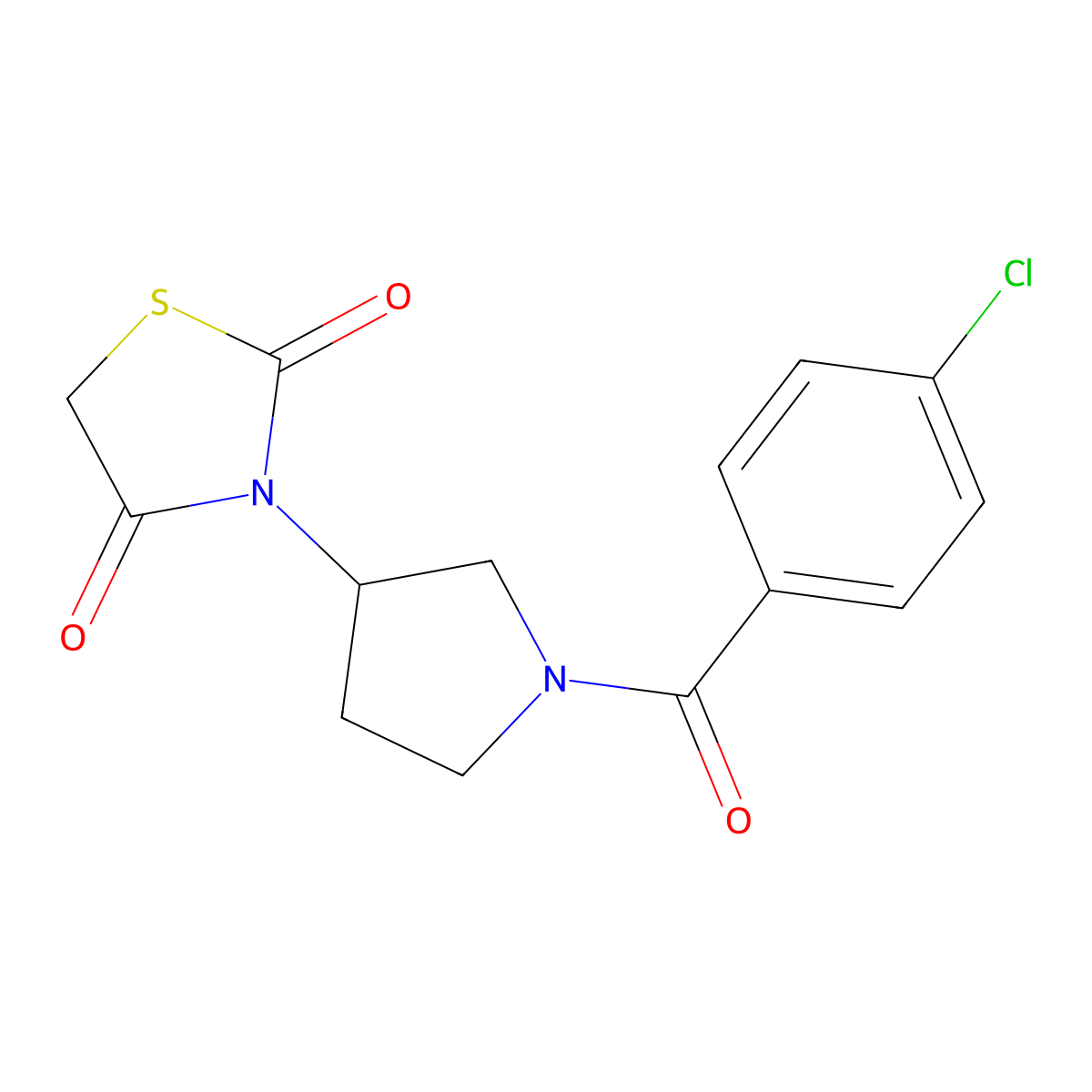 3-(1-(4-Chlorobenzoyl)pyrrolidin-3-yl)thiazolidine-2,4-dione molecular structure, CAS 1798486-21-1