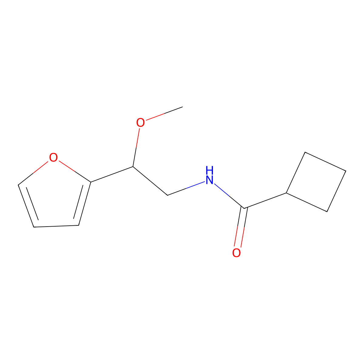 N-[2-(furan-2-yl)-2-methoxyethyl]cyclobutanecarboxamide molecular structure, CAS 1798486-34-6
