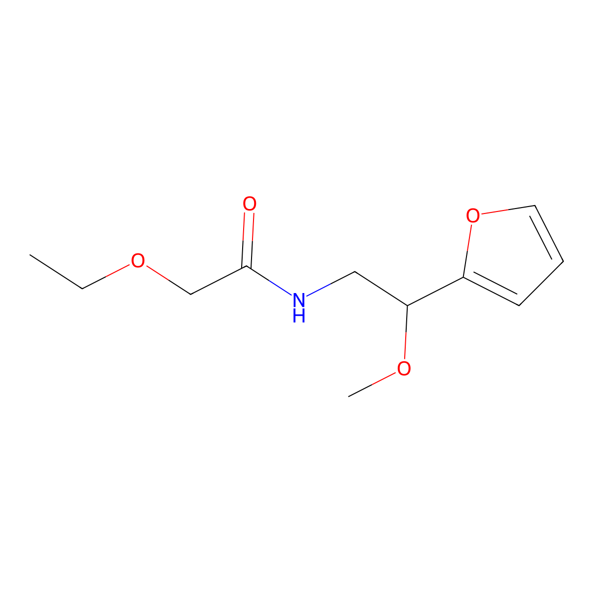 2-ethoxy-N-(2-(furan-2-yl)-2-methoxyethyl)acetamide molecular structure, CAS 1798486-42-6