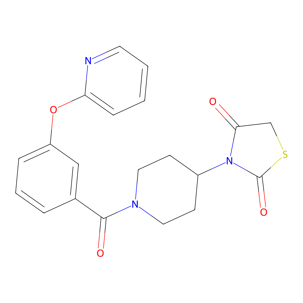 3-(1-(3-(Pyridin-2-yloxy)benzoyl)piperidin-4-yl)thiazolidine-2,4-dione molecular structure, CAS 1798486-55-1