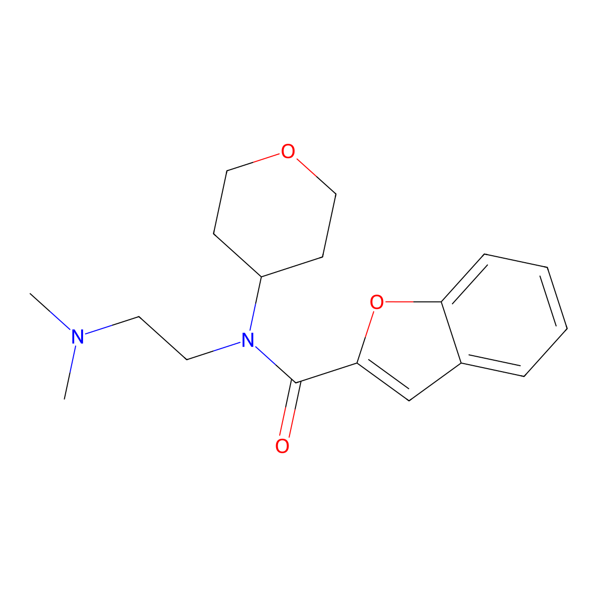 N-[2-(dimethylamino)ethyl]-N-(oxan-4-yl)-1-benzofuran-2-carboxamide molecular structure, CAS 1798486-63-1