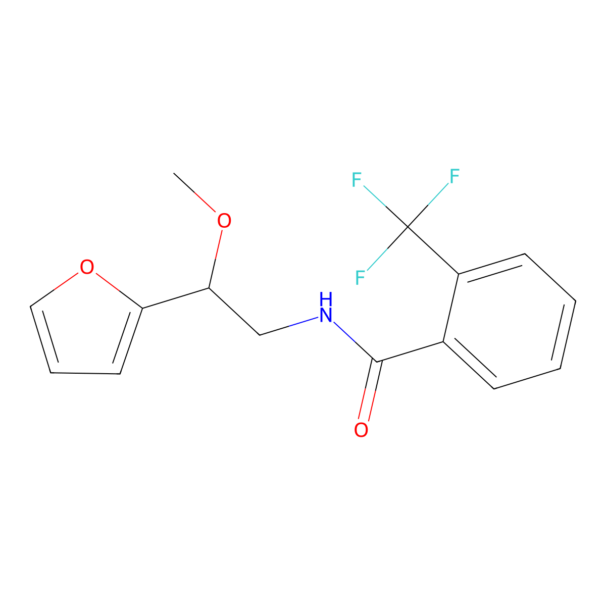 N-[2-(furan-2-yl)-2-methoxyethyl]-2-(trifluoromethyl)benzamide molecular structure, CAS 1798486-67-5