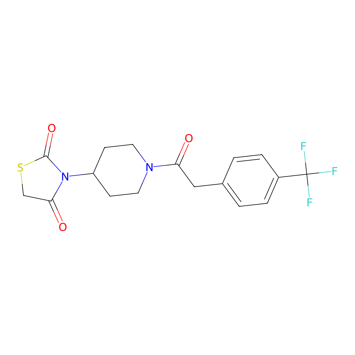 3-(1-(2-(4-(Trifluoromethyl)phenyl)acetyl)piperidin-4-yl)thiazolidine-2,4-dione molecular structure, CAS 1798486-68-6