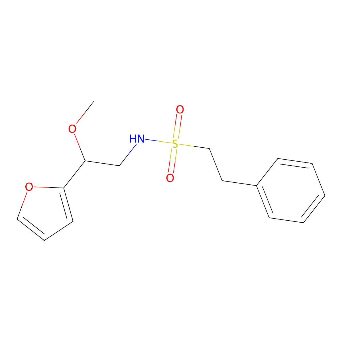 N-(2-(furan-2-yl)-2-methoxyethyl)-2-phenylethanesulfonamide molecular structure, CAS 1798486-71-1