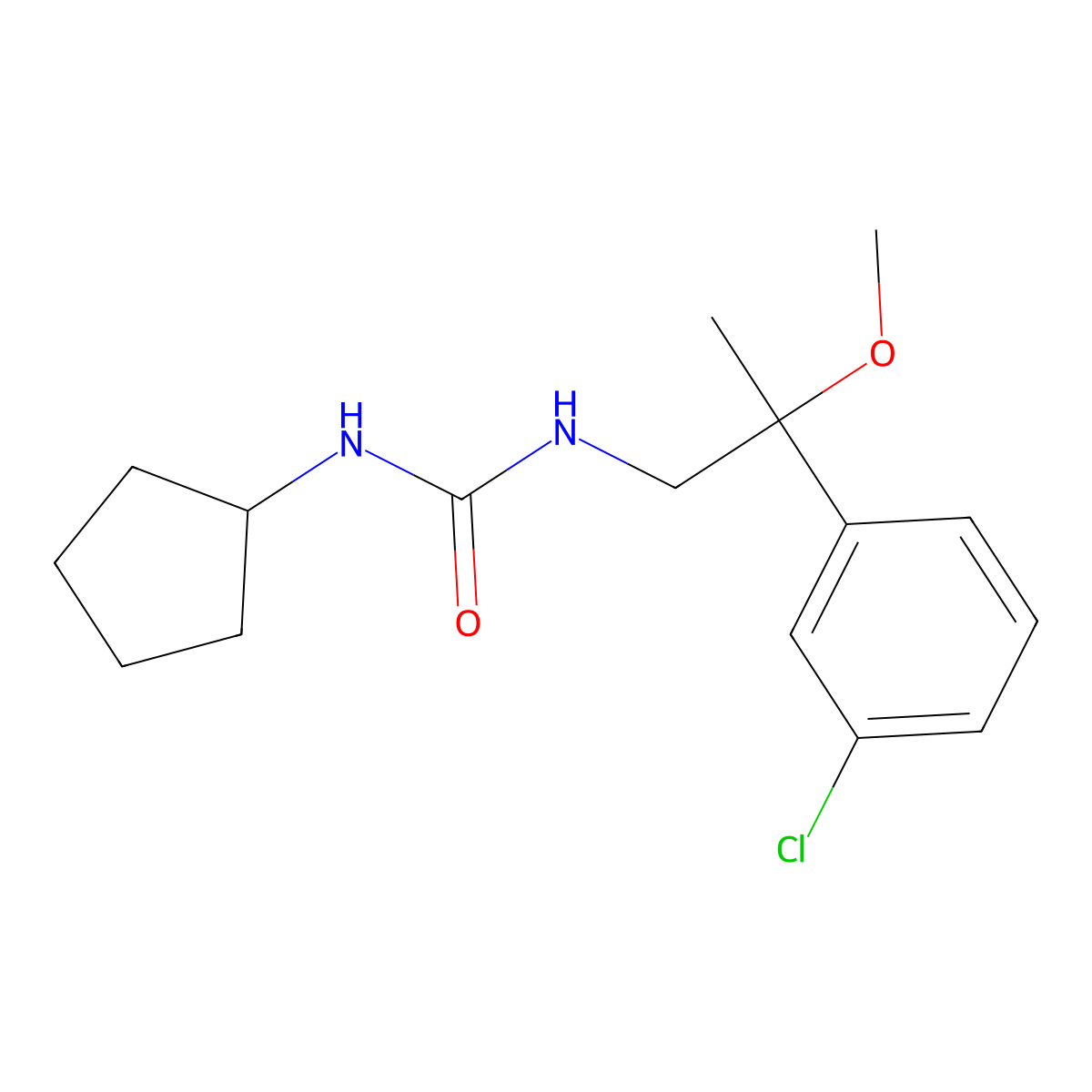 1-[2-(3-Chlorophenyl)-2-methoxypropyl]-3-cyclopentylurea molecular structure, CAS 1798487-19-0