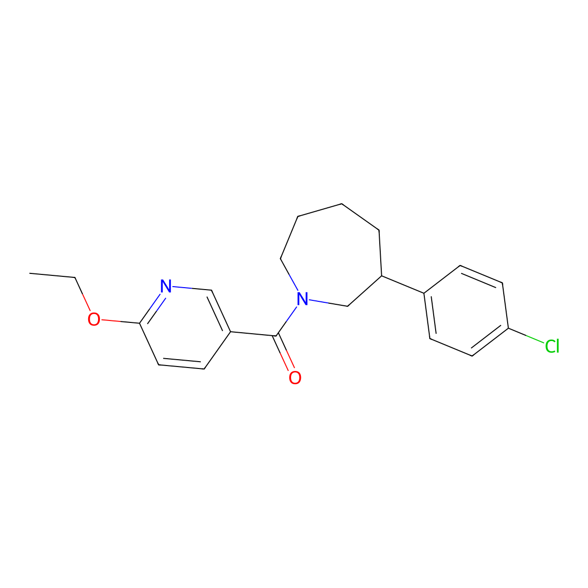(3-(4-Chlorophenyl)azepan-1-yl)(6-ethoxypyridin-3-yl)methanone molecular structure, CAS 1798487-46-3