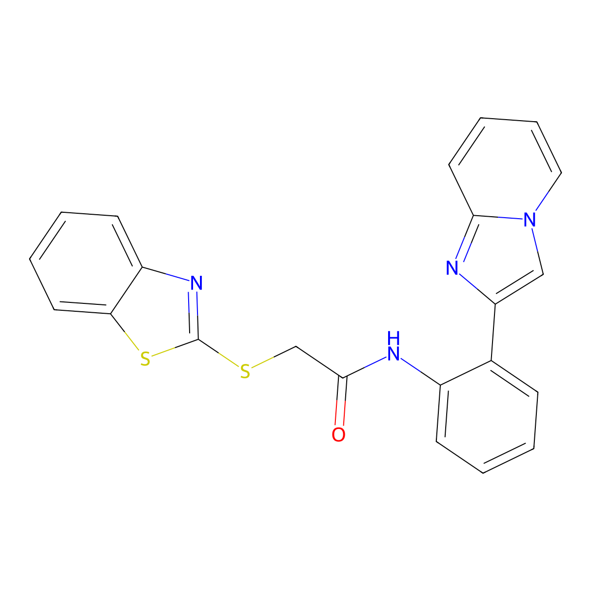 2-(benzo[d]thiazol-2-ylthio)-N-(2-(imidazo[1,2-a]pyridin-2-yl)phenyl)acetamide molecular structure, CAS 1798487-71-4
