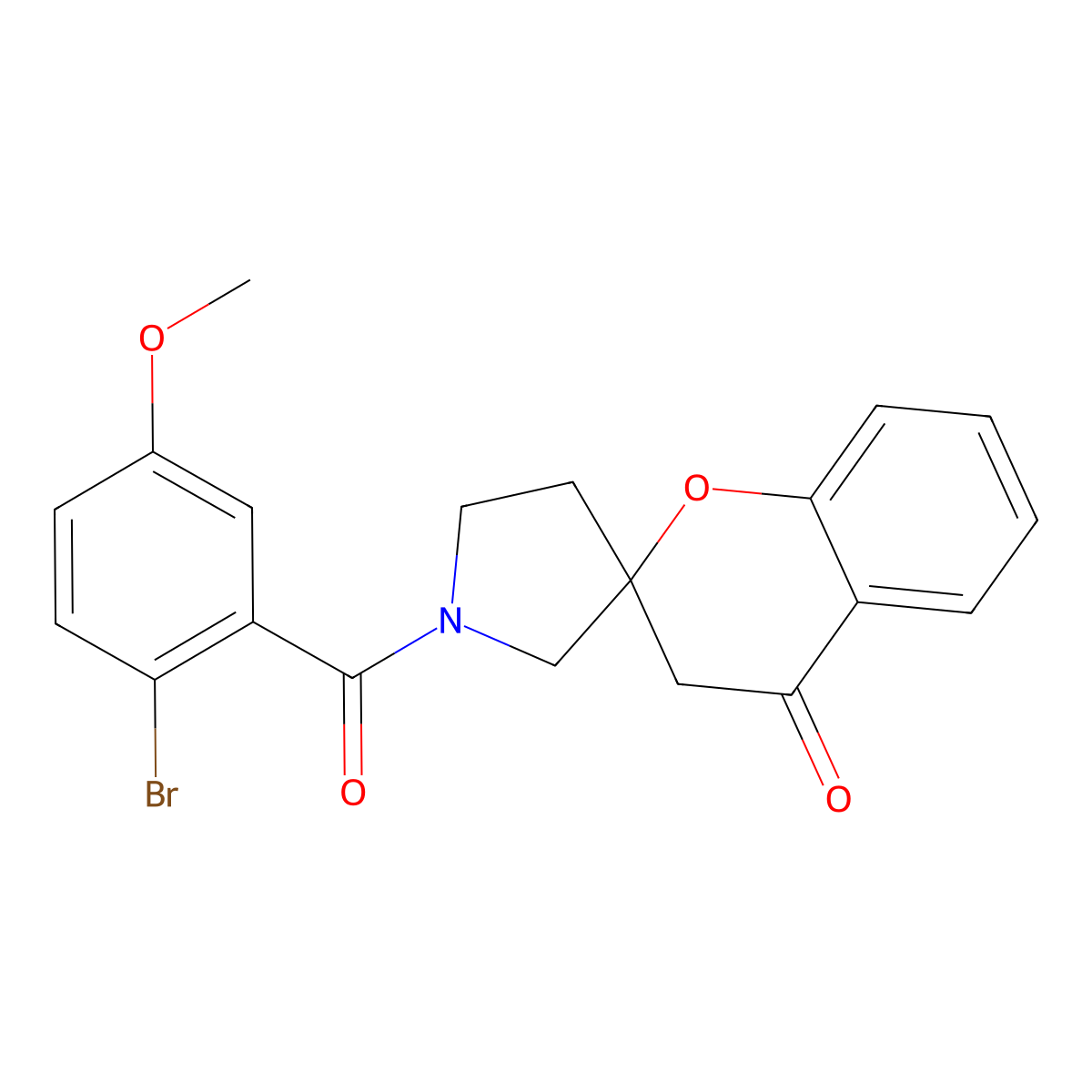 1'-(2-Bromo-5-methoxybenzoyl)-3,4-dihydrospiro[1-benzopyran-2,3'-pyrrolidine]-4-one molecular structure, CAS 1798487-90-7