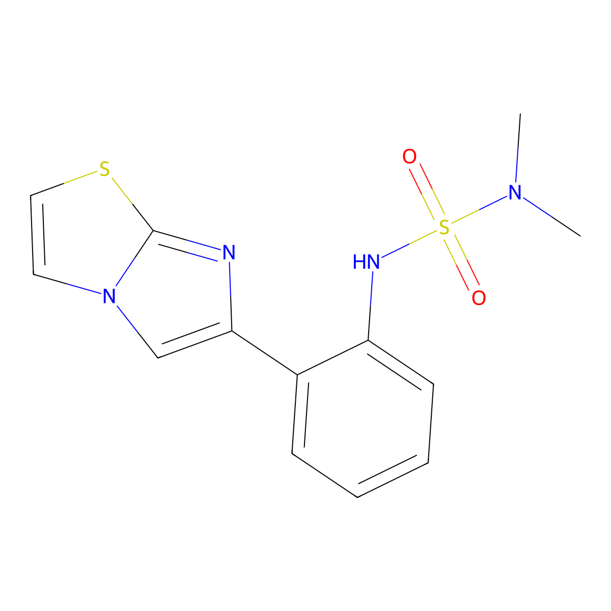 [(2-{Imidazo[2,1-b][1,3]thiazol-6-yl}phenyl)sulfamoyl]dimethylamine molecular structure, CAS 1798488-54-6