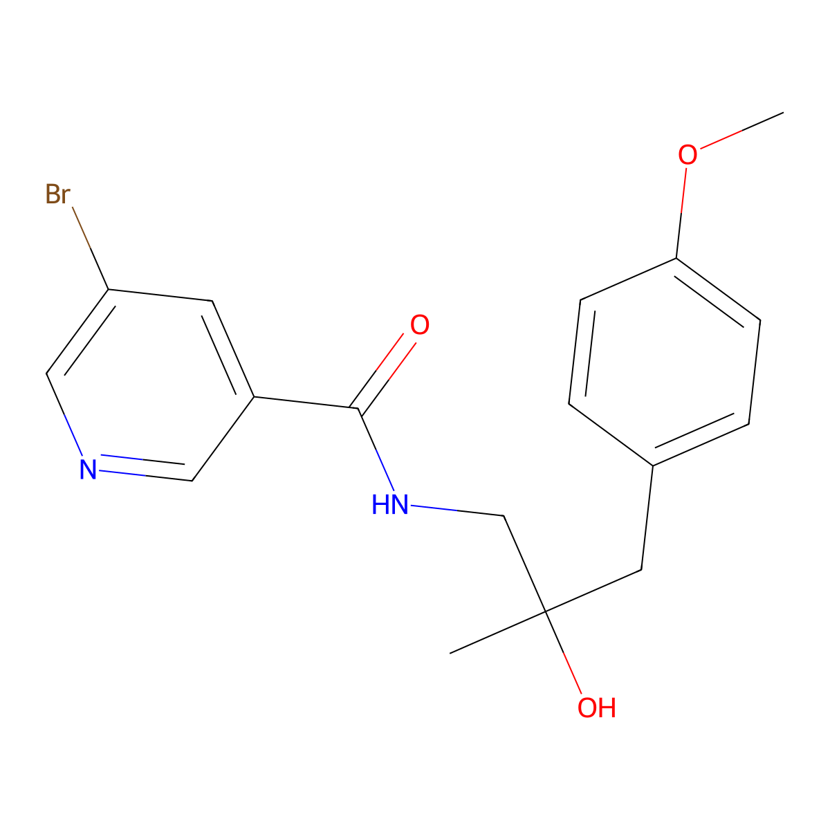 5-bromo-N-(2-hydroxy-3-(4-methoxyphenyl)-2-methylpropyl)nicotinamide molecular structure, CAS 1798488-74-0