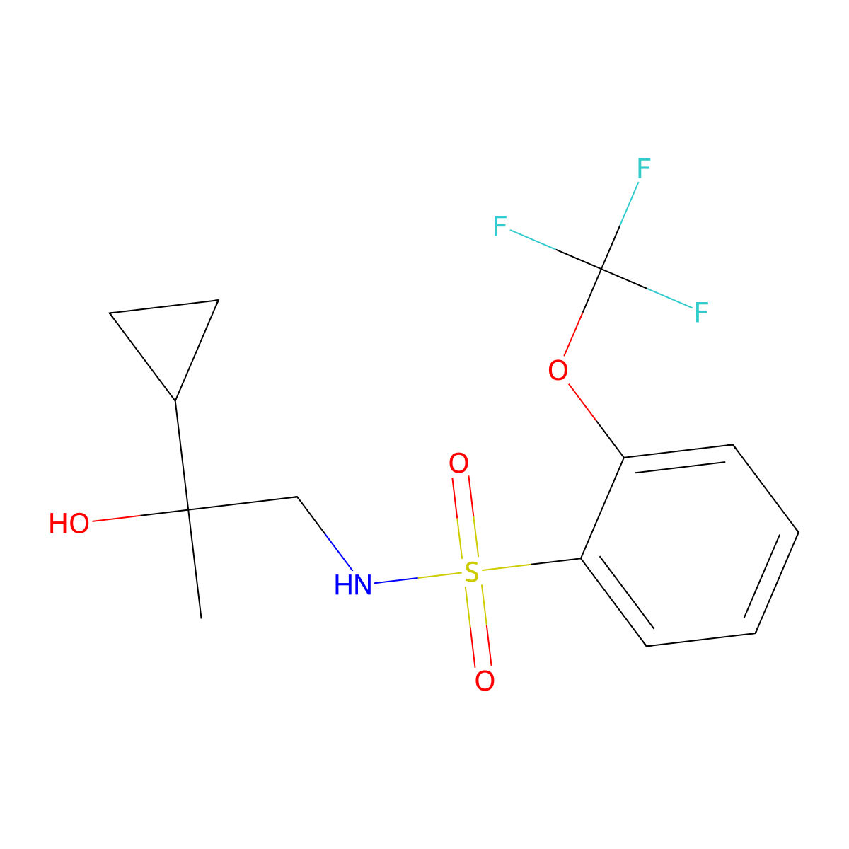 N-(2-cyclopropyl-2-hydroxypropyl)-2-(trifluoromethoxy)benzenesulfonamide molecular structure, CAS 1798489-19-6