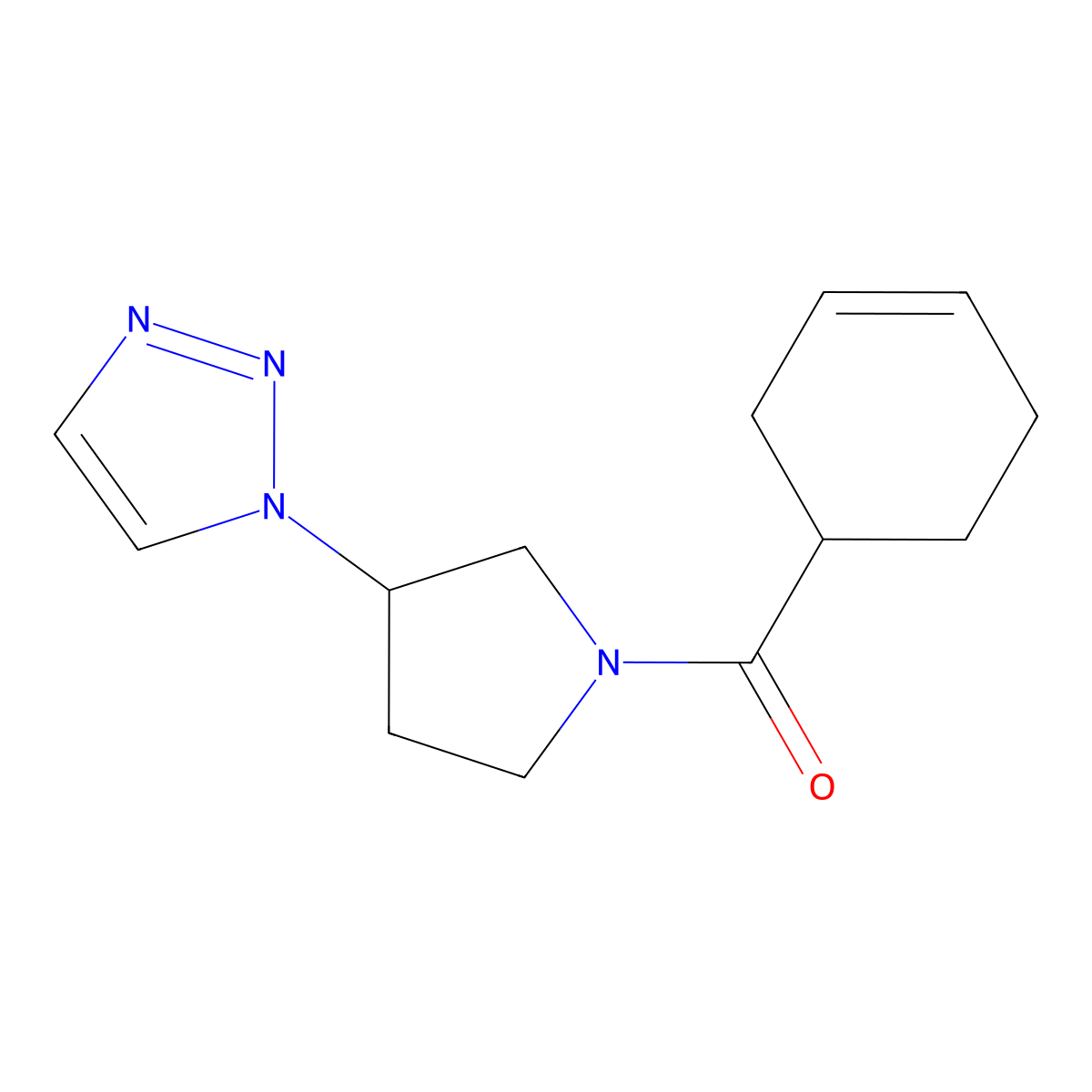 (3-(1H-1,2,3-triazol-1-yl)pyrrolidin-1-yl)(cyclohex-3-en-1-yl)methanone molecular structure, CAS 1798489-22-1