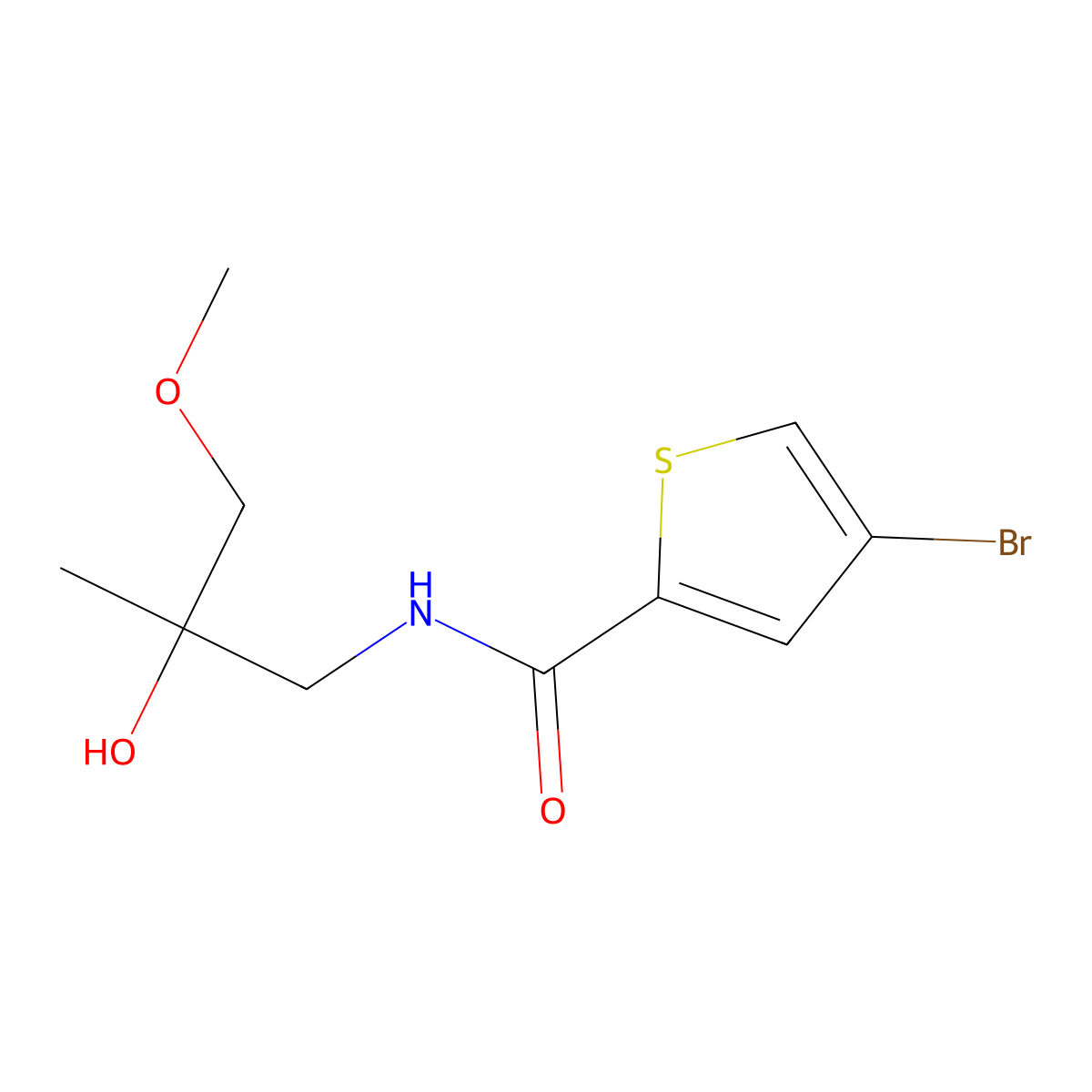 4-bromo-N-(2-hydroxy-3-methoxy-2-methylpropyl)thiophene-2-carboxamide molecular structure, CAS 1798489-32-3