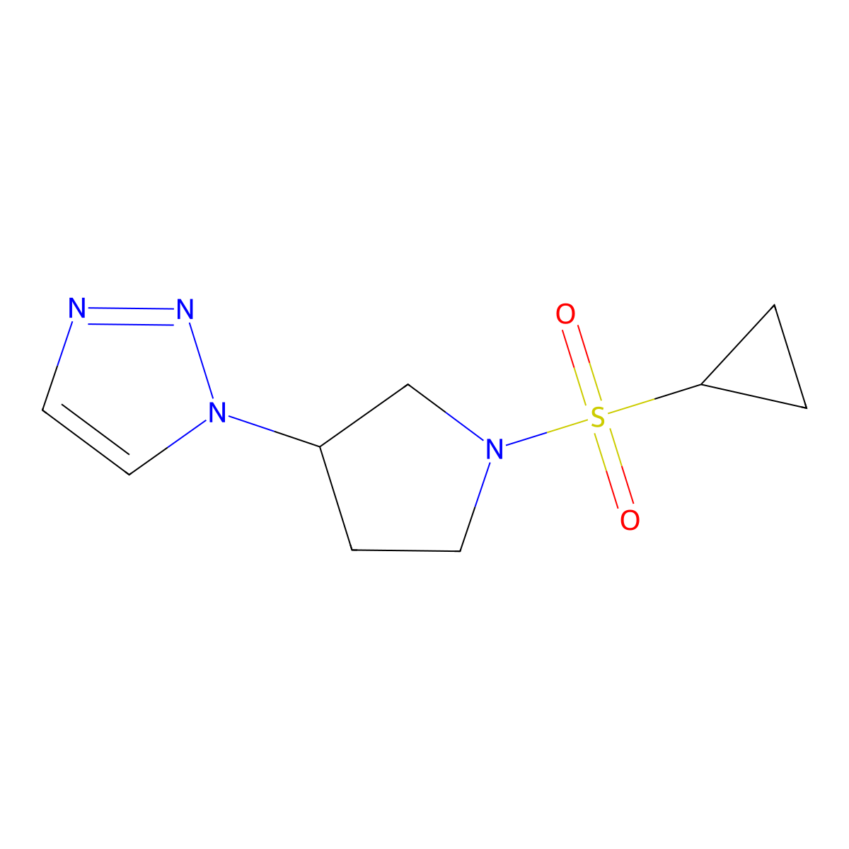 1-(1-(cyclopropylsulfonyl)pyrrolidin-3-yl)-1H-1,2,3-triazole molecular structure, CAS 1798489-49-2