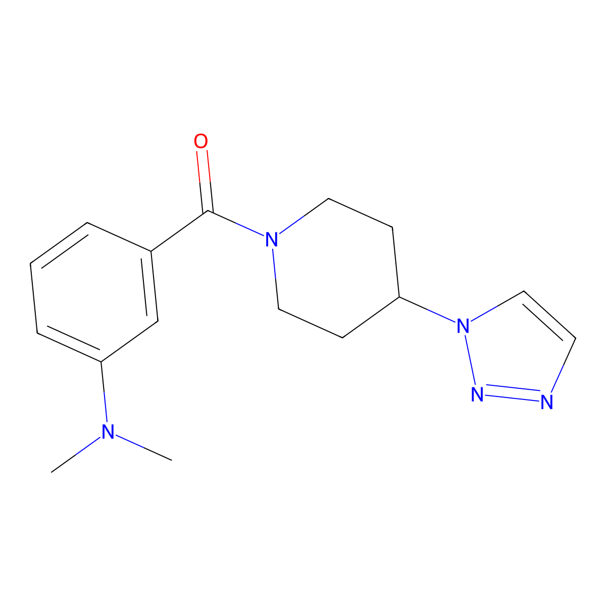 (4-(1H-1,2,3-triazol-1-yl)piperidin-1-yl)(3-(dimethylamino)phenyl)methanone molecular structure, CAS 1798489-62-9